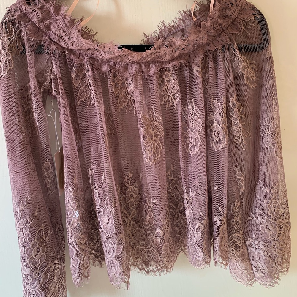 Lace off the shoulder top